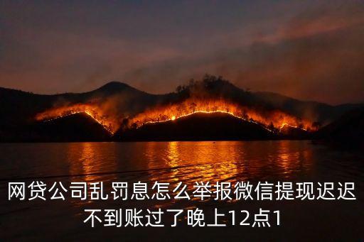 網(wǎng)貸公司亂罰息怎么舉報微信提現(xiàn)遲遲不到賬過了晚上12點1