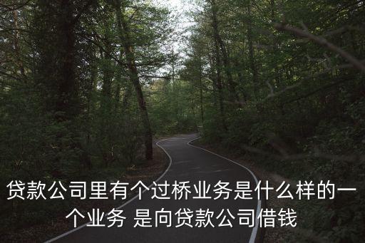 貸款公司里有個(gè)過橋業(yè)務(wù)是什么樣的一個(gè)業(yè)務(wù) 是向貸款公司借錢