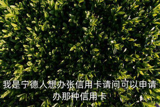 我是寧德人想辦張信用卡請問可以申請辦那種信用卡