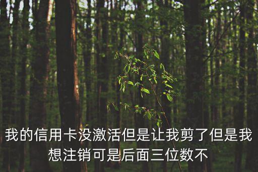 我的信用卡沒激活但是讓我剪了但是我想注銷可是后面三位數(shù)不