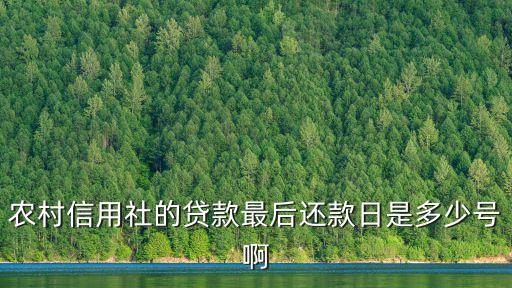 農村信用社的貸款最后還款日是多少號啊