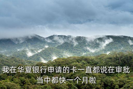我在華夏銀行申請的卡一直都說在審批當中都快一個月啦