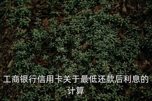 工行 最低還款利息怎么算利息，工行信用卡最低還款額利息怎么算