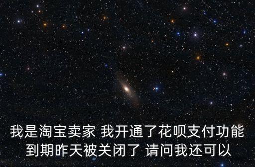 我是淘寶賣(mài)家 我開(kāi)通了花唄支付功能 到期昨天被關(guān)閉了 請(qǐng)問(wèn)我還可以