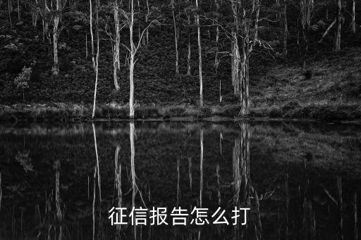 銀行征信報(bào)告怎么打印，征信報(bào)告怎么打