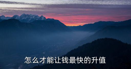 怎么才能讓錢最快的升值