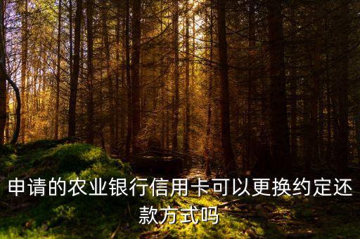 申請的農(nóng)業(yè)銀行信用卡可以更換約定還款方式嗎
