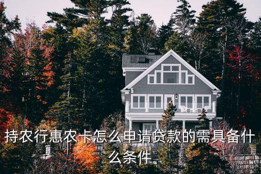 持農(nóng)行惠農(nóng)卡怎么申請貸款的需具備什么條件