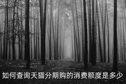 如何查詢天貓分期購的消費(fèi)額度是多少