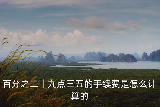百分之二十九點(diǎn)三五的手續(xù)費(fèi)是怎么計(jì)算的