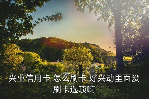 興業(yè)信用卡 怎么刷卡 好興動里面沒刷卡選項啊