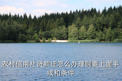 農(nóng)村信用社貸款證怎么辦理啊要上面手續(xù)和條件