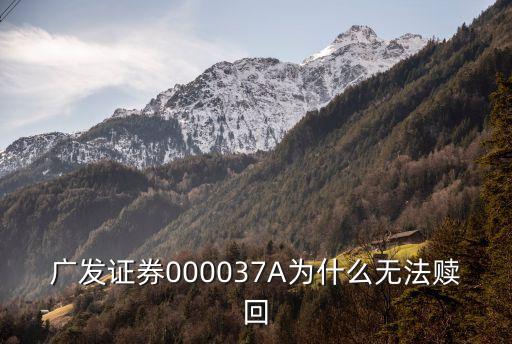 廣發(fā)證券000037A為什么無法贖回