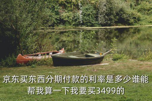 京東買東西分期付款的利率是多少誰能幫我算一下我要買3499的