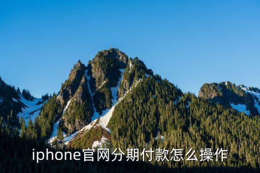 iphone官網(wǎng)分期付款怎么操作
