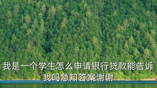我是一個(gè)學(xué)生怎么申請(qǐng)銀行貸款能告訴我嗎急知答案謝謝