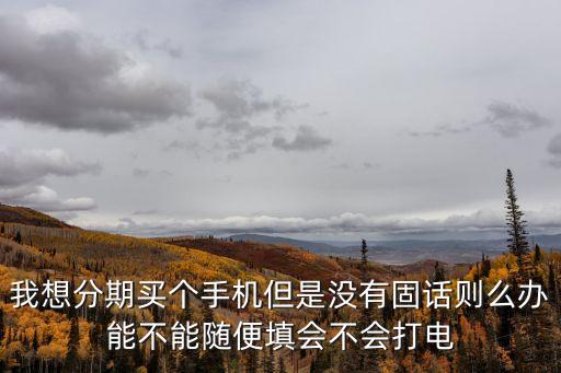 我想分期買個手機但是沒有固話則么辦能不能隨便填會不會打電