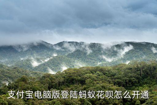 支付寶電腦版登陸螞蟻花唄怎么開通