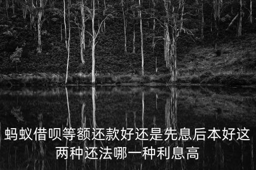 螞蟻借唄等額還款好還是先息后本好這兩種還法哪一種利息高