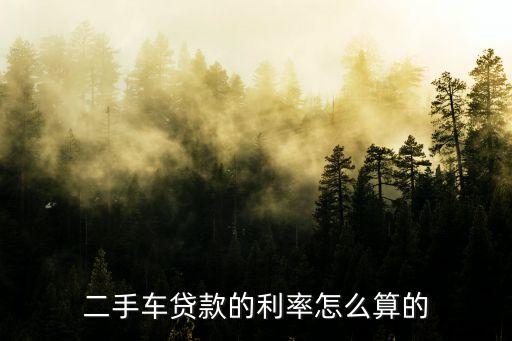 二手車貸款的利率怎么算的