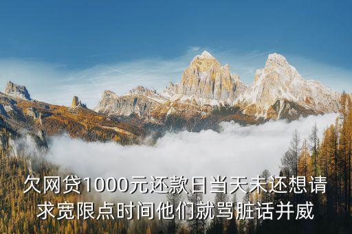 欠網(wǎng)貸1000元還款日當(dāng)天未還想請(qǐng)求寬限點(diǎn)時(shí)間他們就罵臟話并威