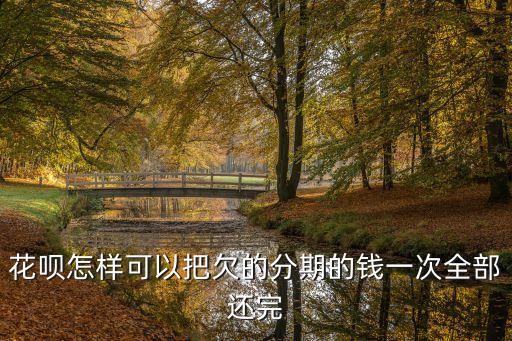 花唄怎樣可以把欠的分期的錢一次全部還完