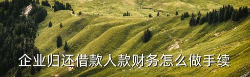 企業(yè)歸還借款人款財(cái)務(wù)怎么做手續(xù)