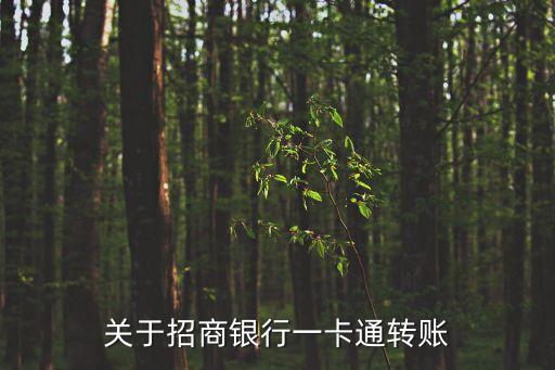 關于招商銀行一卡通轉賬