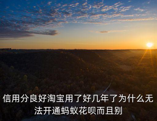 信用分良好淘寶用了好幾年了為什么無(wú)法開(kāi)通螞蟻花唄而且別
