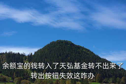 天弘基金怎么取不出來，余額寶的錢轉(zhuǎn)入了天弘基金轉(zhuǎn)不出來了轉(zhuǎn)出按鈕失效這咋辦
