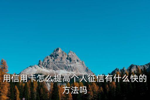 用信用卡怎么提高個人征信有什么快的方法嗎