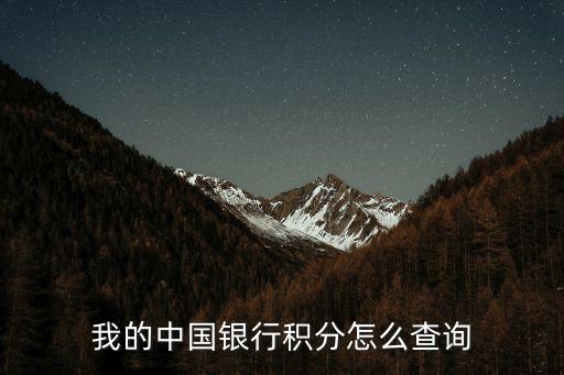 我的中國銀行積分怎么查詢