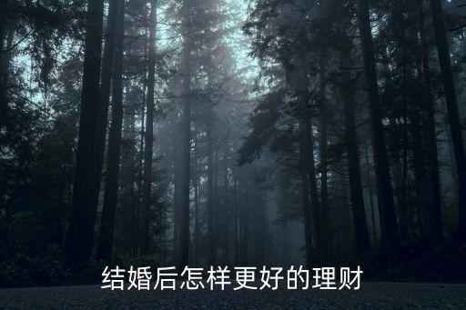 結(jié)婚之后怎么理財，婚后怎樣理財