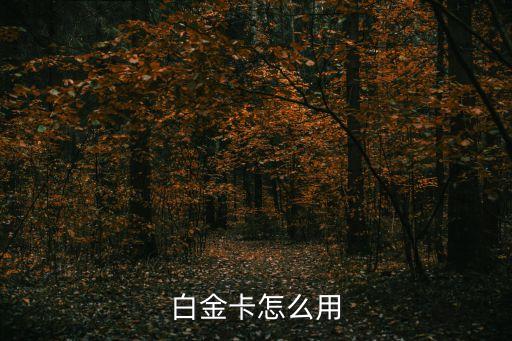 白金卡怎么用