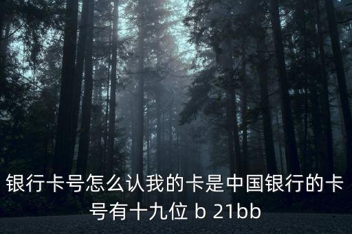 銀行卡號怎么認我的卡是中國銀行的卡號有十九位 b 21bb