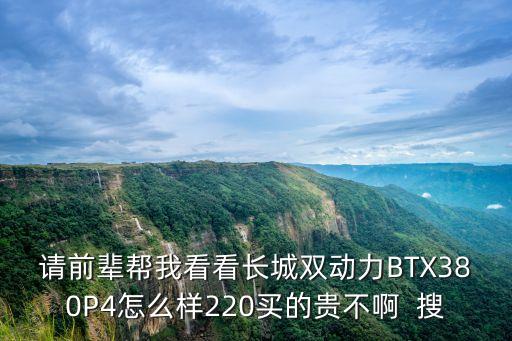 請(qǐng)前輩幫我看看長(zhǎng)城雙動(dòng)力BTX380P4怎么樣220買的貴不啊  搜