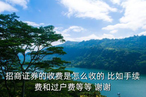 招商證券的收費(fèi)是怎么收的 比如手續(xù)費(fèi)和過(guò)戶費(fèi)等等 謝謝
