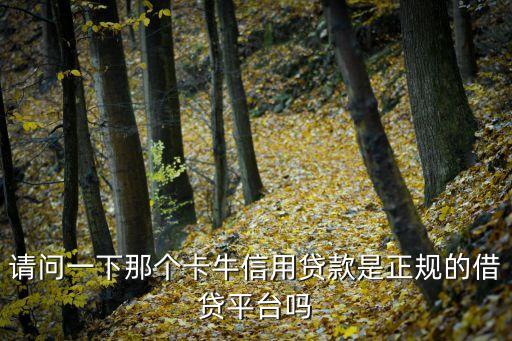 請問一下那個卡牛信用貸款是正規(guī)的借貸平臺嗎