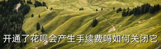 開通了花唄會產(chǎn)生手續(xù)費嗎如何關(guān)閉它