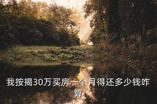 房貸30萬怎么計算，買房子按揭向銀行貸款30萬二十年還清請問加利息月供怎么算