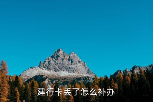 建行卡丟了怎么補(bǔ)辦
