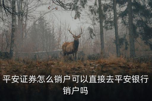 怎么注銷平安證券賬戶，平安證券怎么銷戶可以直接去平安銀行銷戶嗎