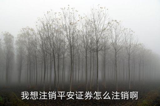 我想注銷平安證券怎么注銷啊