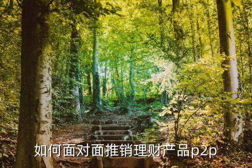 p2p理財(cái)銷售怎么跑業(yè)務(wù)，金融理財(cái)怎樣拉客戶