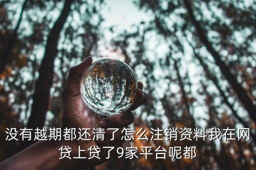 沒有越期都還清了怎么注銷資料我在網(wǎng)貸上貸了9家平臺呢都