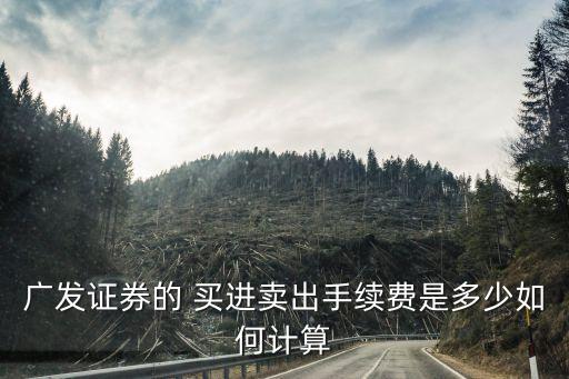 廣發(fā)股票傭金怎么算法，廣發(fā)證券股票傭金怎么計(jì)算的
