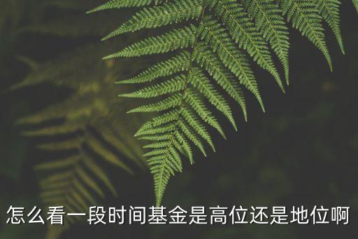 怎么看一段時(shí)間基金是高位還是地位啊
