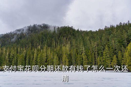 支付寶花唄分期還款有錢了怎么一次還清