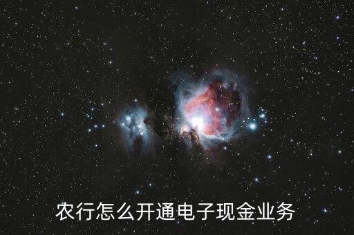 農行怎么開通電子現金業(yè)務