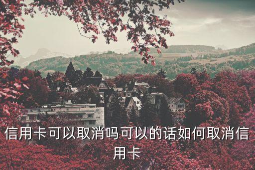 信用卡可以取消嗎可以的話如何取消信用卡